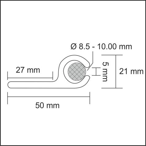 Alu Profil silber eloxiert für 10 mm Keder ganze Profile Proplana