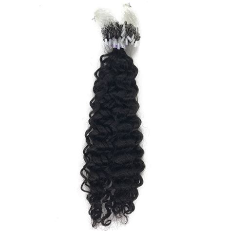 8a Micro Link Jerry Curl Human Hair Extension Natural Black Ehair Outlet