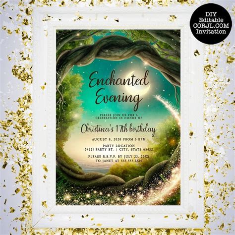 Enchanted Evening Invitations Enchanted Themed Party Magical Birthday