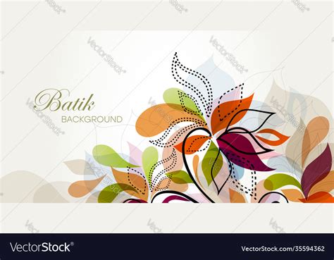 Colorful Floral Batik Background Floral Royalty Free Vector