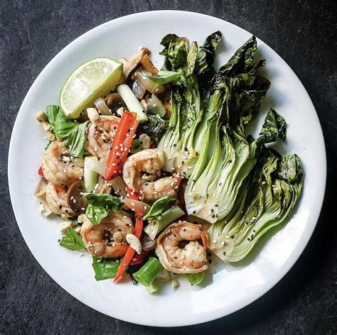 Shrimp Eggplant And Bok Choy Stir Fry Recipe The Feedfeed