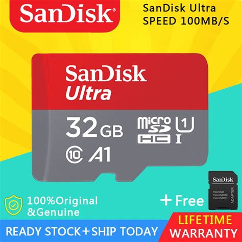 SanDisk Memory Card Sd Card Micro SD Speed 100MBs Ultra A1 Class 10