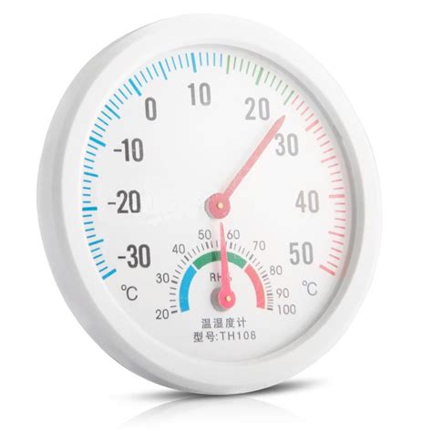 White Meter Humidity Clock Shaped Mini Indoor Outdoor Hygrometer