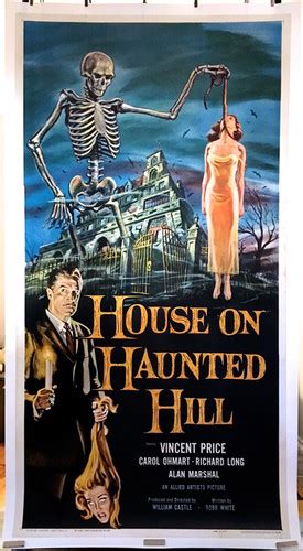 House on Haunted Hill 1959 Original 3 Sheet Movie Poster Linen Backed