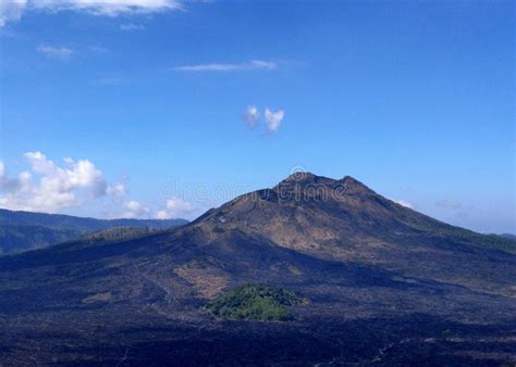 Kintamani Volcano Mountain At Bali Indonesia With Sky Background Stock