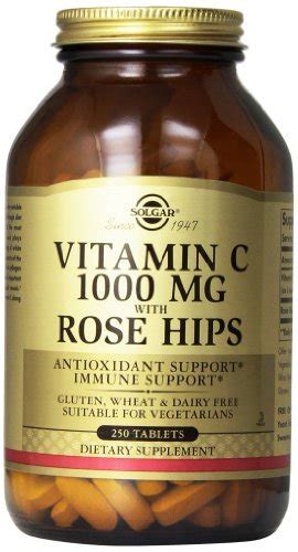 Solgar Vitamin C With Rose Hips Tablets 1000 Mg 250 Count Pack Of 3