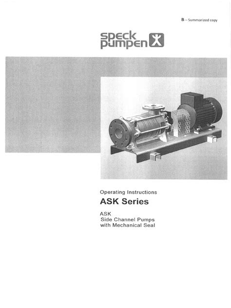 Speck Ask Operation Manual New | PDF