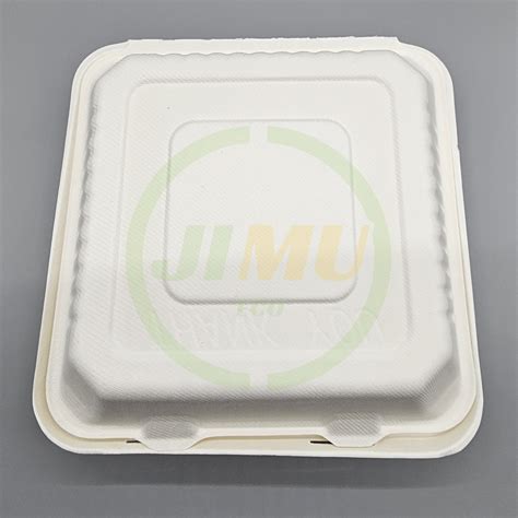 9" Square Box with 3 Compartments Disposable, Eco-friendly High-Quality