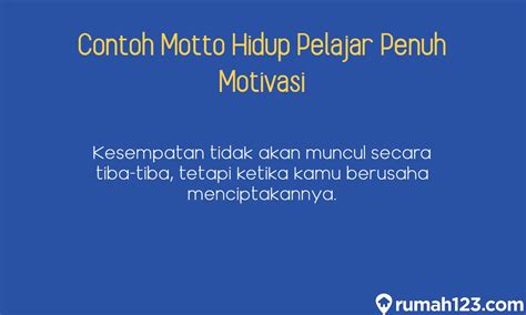 Contoh Motto Hidup Pelajar Bikin Lebih Semangat Belajar