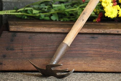 Rustic Garden Tool Farm Gardening Hoe Gardeners Hand Hoe Etsy