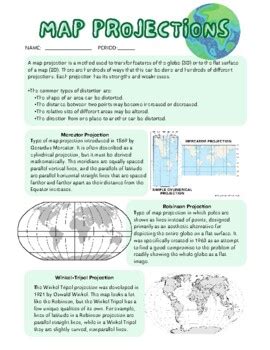 Map Projections Worksheet By Histori Nerd Tpt