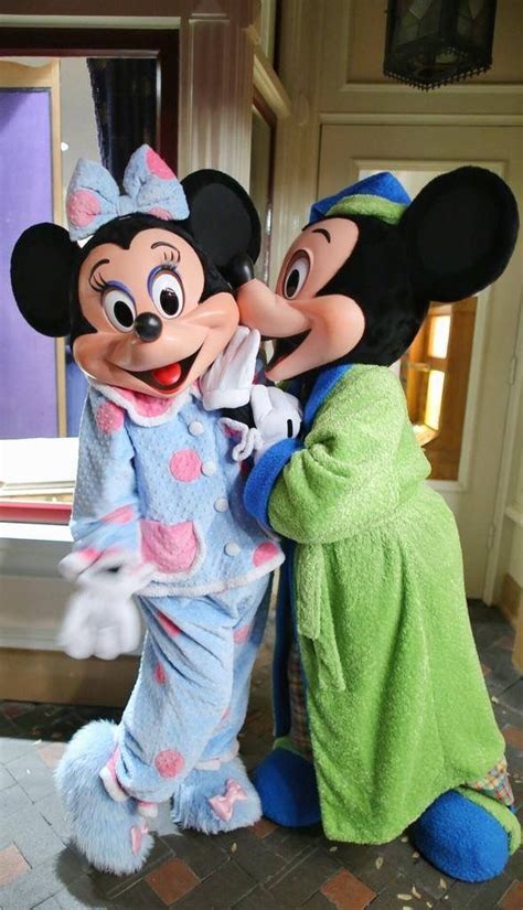 Mickey Mouse And Minnie Mouse In Pajamas