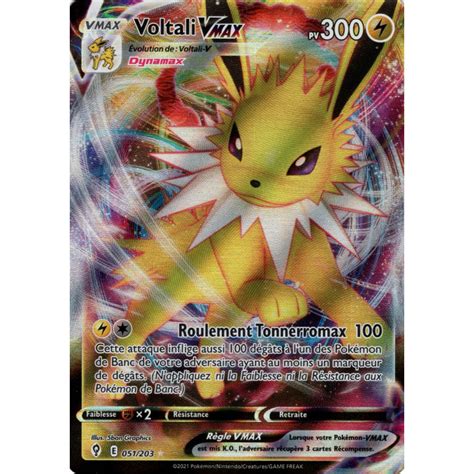 Voltali VMAX EB07 051 203 Évolution Céleste SWSH07 Carte Pokémon