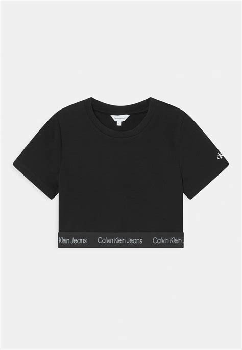 Calvin Klein Jeans Punto Logo Tape Print T Shirt Black Zalandode