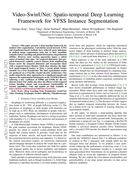 Video SwinUNet Spatio Temporal Deep Learning Framework For VFSS