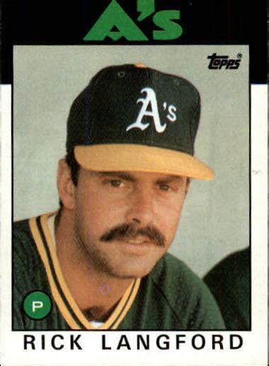 Topps Oakland Athletics Baseball Card Rick Langford Ebay