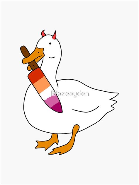 Lesbian Duck Sticker For Sale By Blazeayden Redbubble