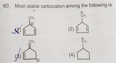 Most Stable Carbocation Among The Following Is Brainly In