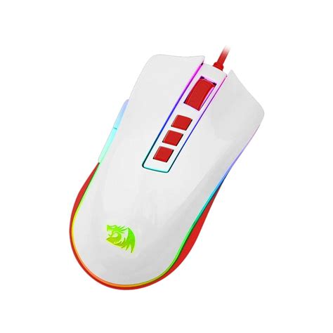 Mouse Gaming Redragon Cobra Alb Cu Rosu Iluminare Rgb Emag Ro