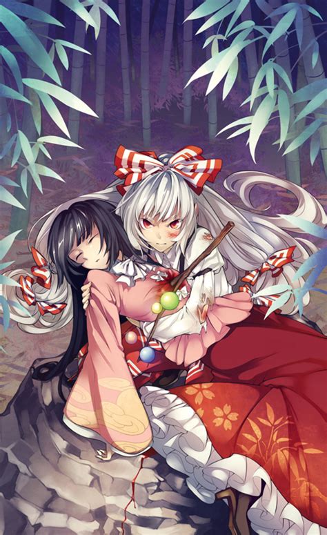 Fujiwara No Mokou And Houraisan Kaguya Touhou Drawn By Nakataninio