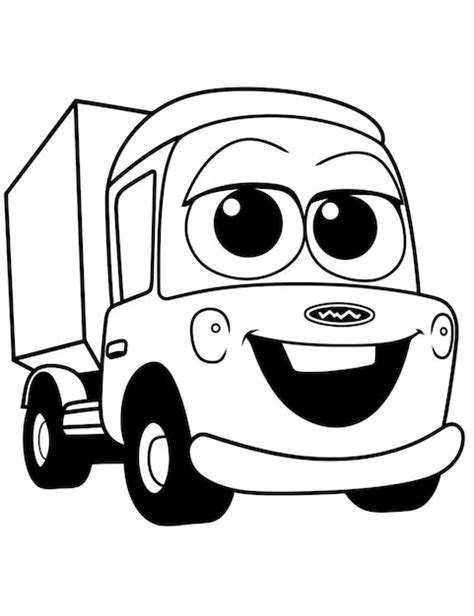 Ein Cartoon Truck Mit Gro En Augen Und Einem L Chelnden Gesicht