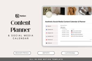 Notion Social Media Content Planner Graphic by Núria Gabàs Creative