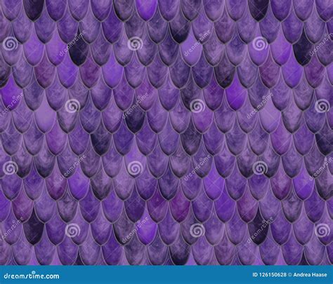 Repeating Playful Purple Mermaid Fish Scale Pattern Stock Illustration ...