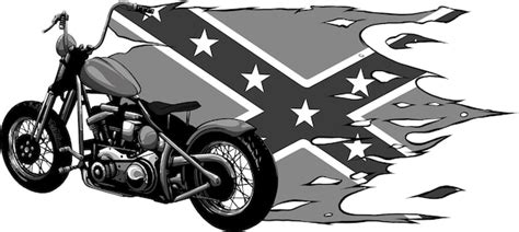 Premium Photo Illustration Of Motorcycles With Confederate Rebel Flag