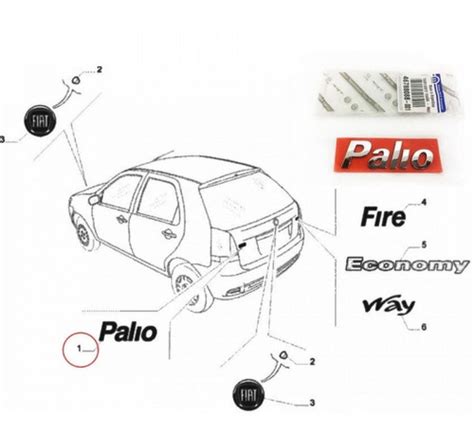 Emblema Tampa Traseira Original Palio 2004 2005 2006 Parcelamento