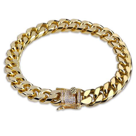 Buy TOPGRILLZ Hip Hop14K Gold Plated Finished Miami Cuban Link Anklet