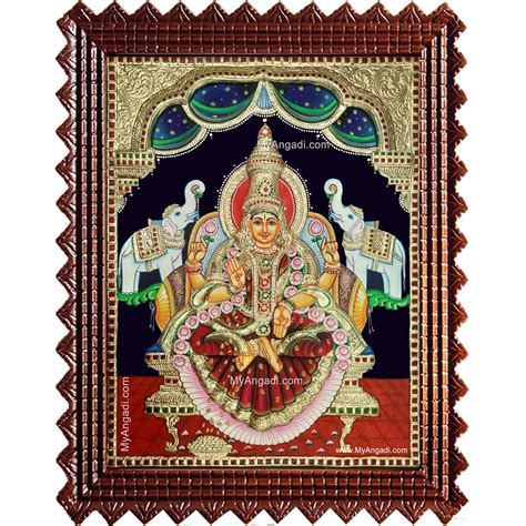 Gaja Lakshmi Semi Embossed Tanjore Painting Buy Tanjore Paintings