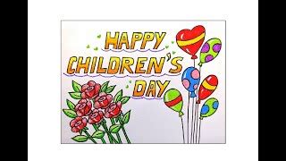 EASY DRAWING OF HAPPY CHILDREN'S DAY /CHILDREN'S DAY PO... | Doovi