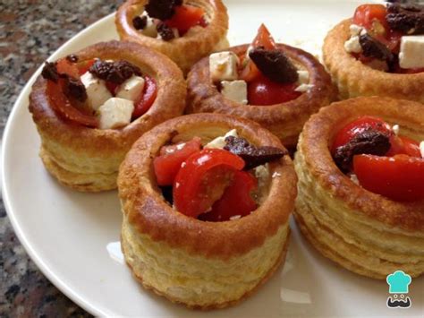 Vol au vent de tomate queijo e azeitonas Fácil