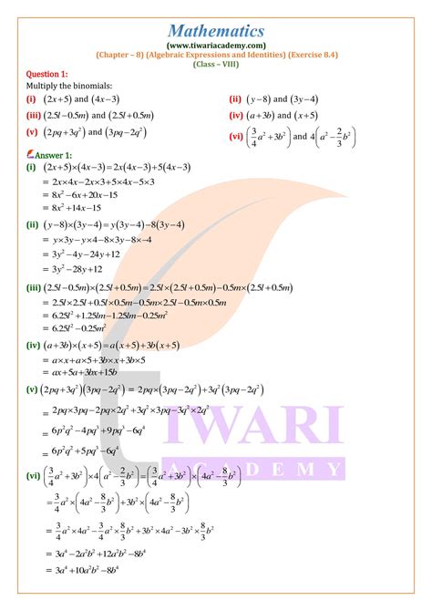 Ncert Solutions For Class 8 Maths Chapter 8 Exercise 8 4