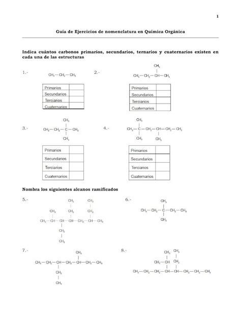 PDF Guia De Ejercicios De Nomenclatura En Quimica Organica 2