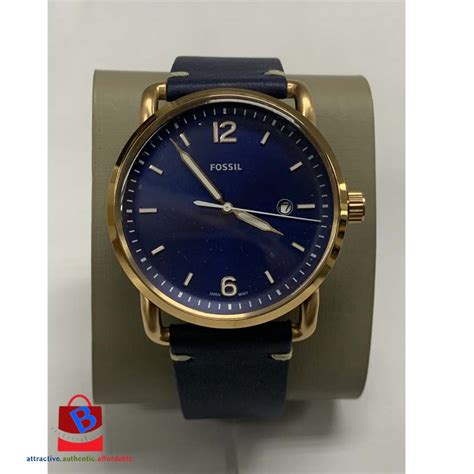 Fossil Fs The Commuter Three Hand Date Blue Leather Watch