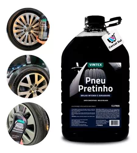 Pneu Pretinho Vonixx Vintex 5 Litros Proteção Brilho Intenso