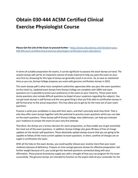 Ppt Acsm Certified Clinical Exercise Physiologist Powerpoint