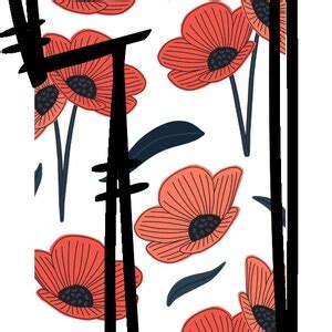 Poppy Alphabet Doodle Poppies Font Letters Floral Numbers Png Flowers