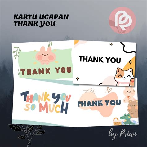 Jual Thanks Card Thank You Card Kartu Ucapan Terimakasih Thank