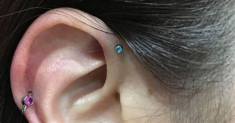 Nine Body Piercing Blog Forward Helix With Anatometal Mint Green