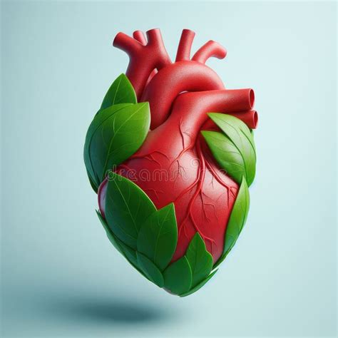 Human Heart Is Made Of Green Leaves A Healthy Heart Concept No Smoking Proper Heart Function