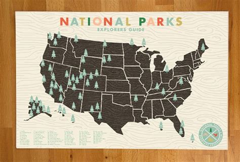 National Parks Checklist Map Print 11x17 print