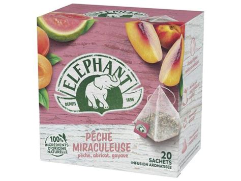 Eléphant infusion parfumée pêche miraculeuse Lidl France Archive