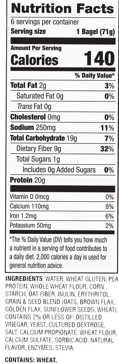 Plain Bagel Nutrition Facts | Blog Dandk