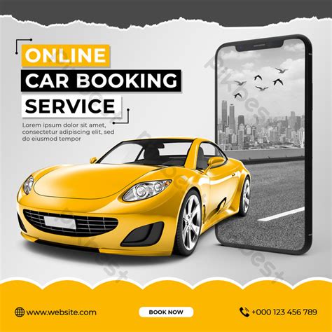 Car Rental Online Booking Service Social Media Post Banner Psd Free