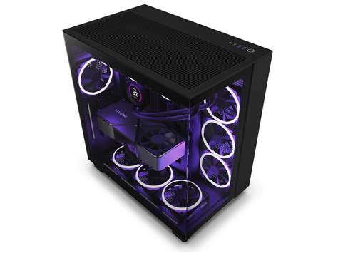 NZXT H9 Flow All Black CM H91FB 01 Dual Chamber Mid Tower Airflow