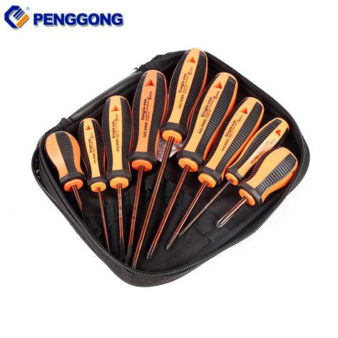 Penggong 9pcs Screwdriver Set Magnetic Slotted Phillips Bits Alloy Steel Screw Driver Electric