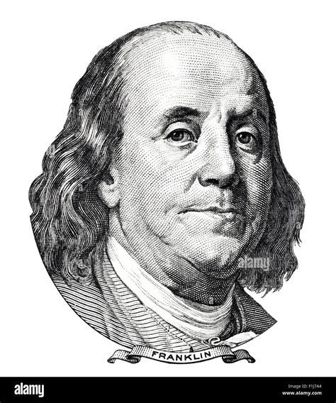 Benjamin Franklin Portrait Isolated On White Background Stock Photo Alamy