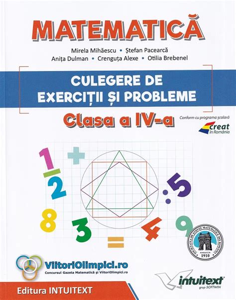 Matematica Culegere De Exercitii Si Probleme Clasa 4 PDF Autor